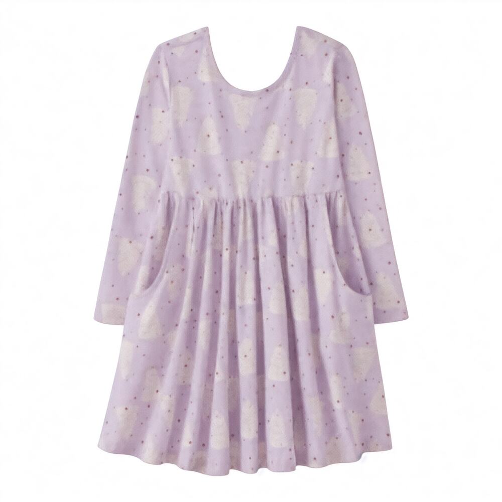 Holiday Skater Dress with Pockets. Size 3. Sparkly Trees on Purple. NWT